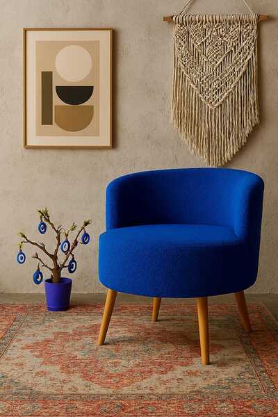 eda hacıoğlu edam bedding group Lacivert Teddy Tek kişilik Berjer (SALON, BALKON, OFİS)