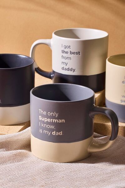 Perotti مجموعة أكواب من الخزف الصيني الجديد مكونة من 4 قطع من Daddy سعة 480 مل