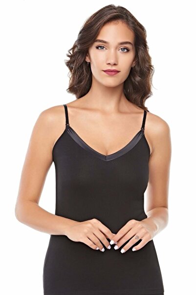 Belinay 1063 Women's String Strap Tank Top Black L