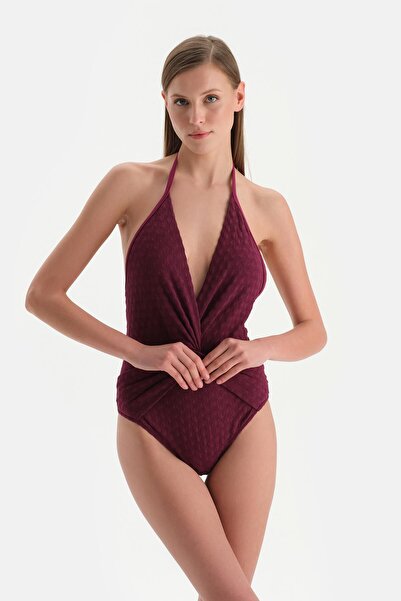 Dagi Burgundy Halterneck Swimsuit