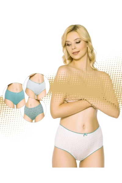 Belinay 3508 Women's High Waist Bato Panties 4 Pack Patterned XXL