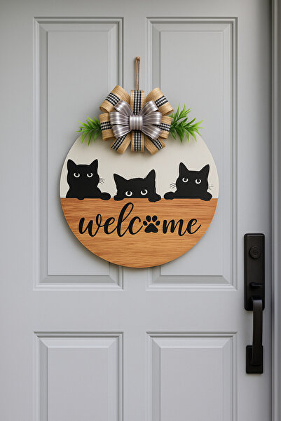 rosfloa rf Meraklı Kedi Kapı Süsü (30 Cm)