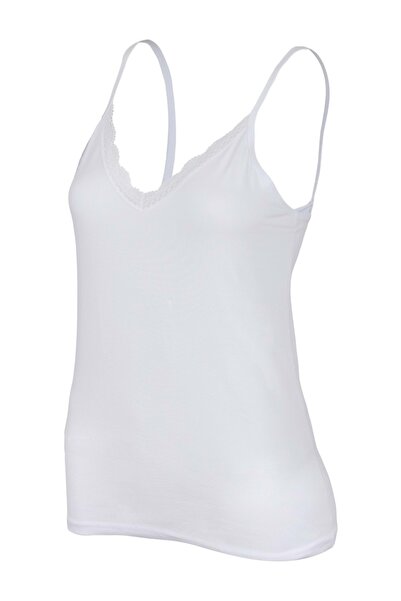 Belinay 0749 Δαντελένιο Μπλουζάκι Λευκό Μ