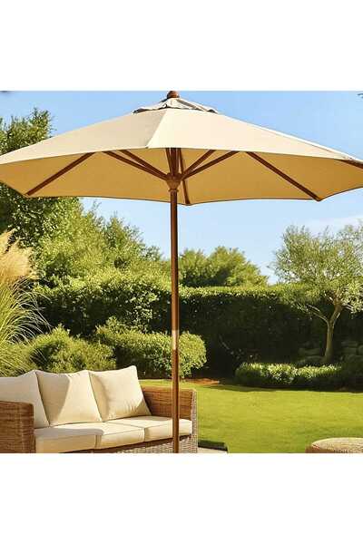 Genel Markalar Ahşap Şemsiye - Çap 300 Cm - Naturel - Ürün Güneşten Korunma Için Uygundur