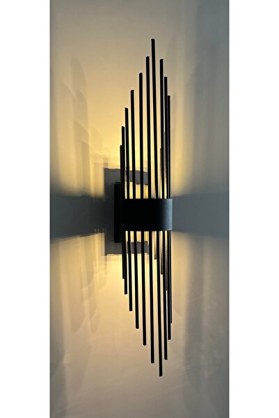 gaziantepavize Mercan Siyah Metal Pilli Aplik Günışığı Ledli Modern Duvar Apl...