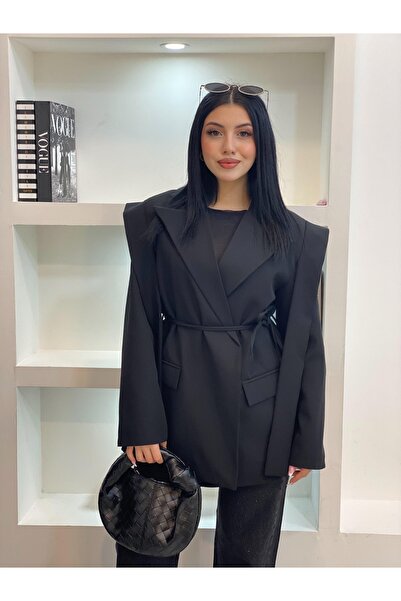 Lovely butik Γυναικείο μπλέιζερ με λεπτομέρεια με κορδόνι στη μέση