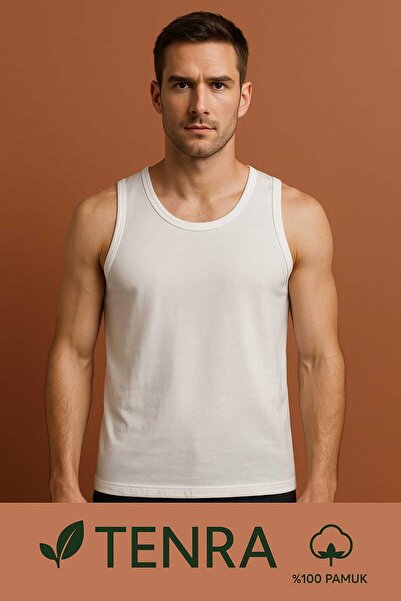 GÜMÜŞ White Strap Men's Undershirt High Quality 100% Cotton