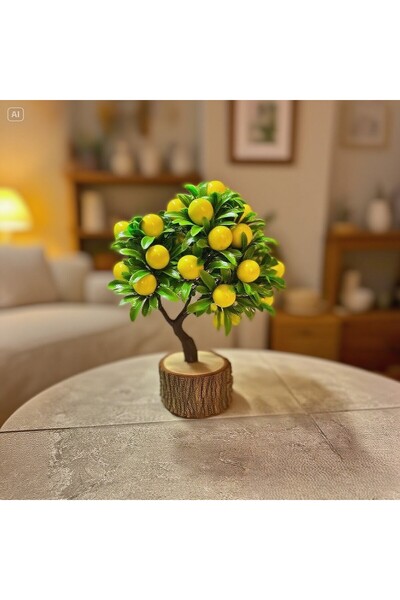 Lineva Doğal Kütük Üstü Yapay Limon Ağacı