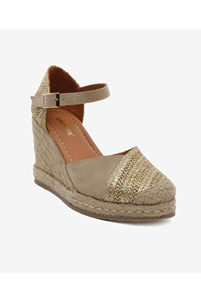 Greyder Women's Gold Genuine Leather Heeled Sandals 5Y2Ws59003