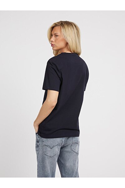 Guess Men's Small Logo T-shirt-Navy Blue