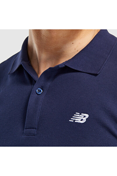 New Balance Lifestyle Men's Navy Blue Pique Polo Neck T-Shirt - Mnt3415-Avi