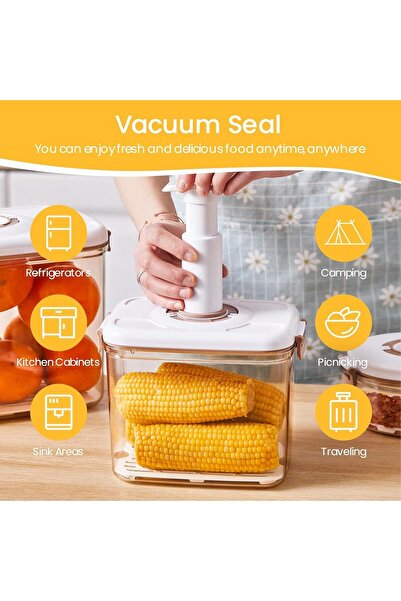 Generic Vacuum Seal Containers for Food Storage with Pump & Strainer, Airtight Kitchen Containers 2.7L