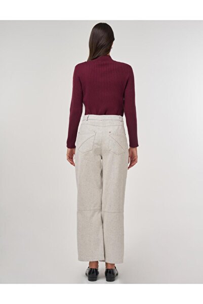 Kayra Dikiş Detaylı Denim Pantolon Gri
