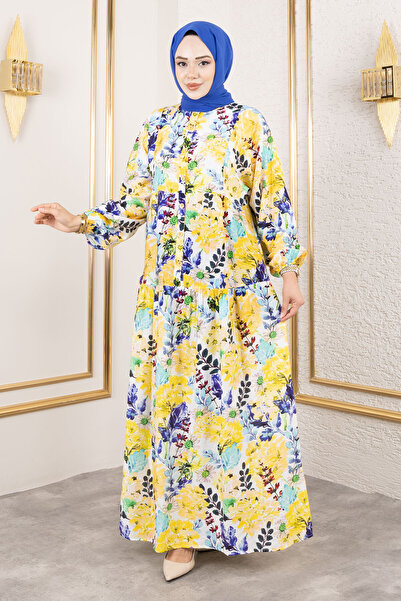 Tesettür Dünyası Lamia Elbise TSD250211 Sarı