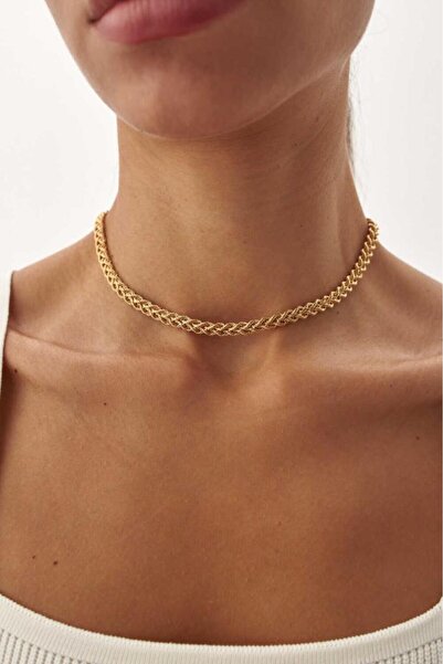 ByGoldenHouse Rope Örgü Choker Kolye
