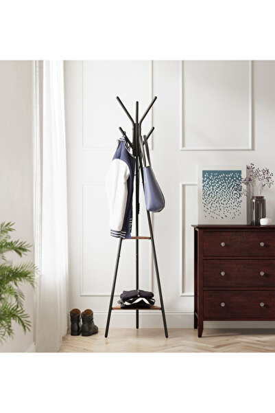 Un Modern design brown and black coat rack and hanger