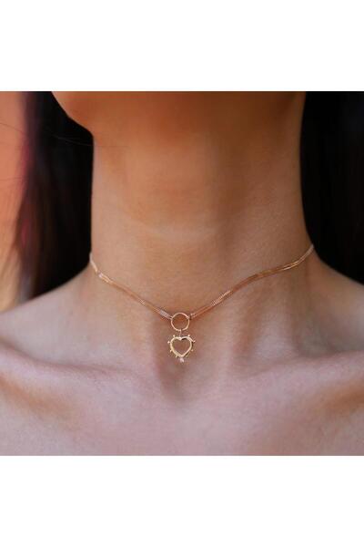 ByGoldenHouse Kalp Choker Kolye