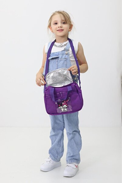 Probag Melody Kuromi 3'lü Okul Çanta Sırt Çantası Beslenme Çantası Kalemlik İlkokul Peluş Oyuncak Hediyeli