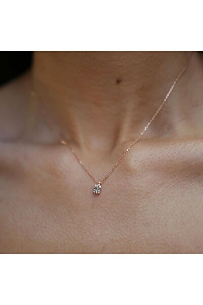 ByGoldenHouse Mini Baget Pırlanta Kolye