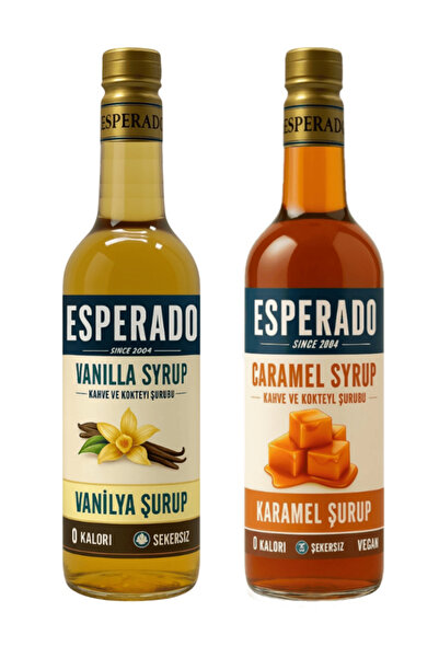 ESPERADO Şekersiz Sugar Free Vanilya * Karamel Aromalı Kahve Şurubu 750 ml X ...