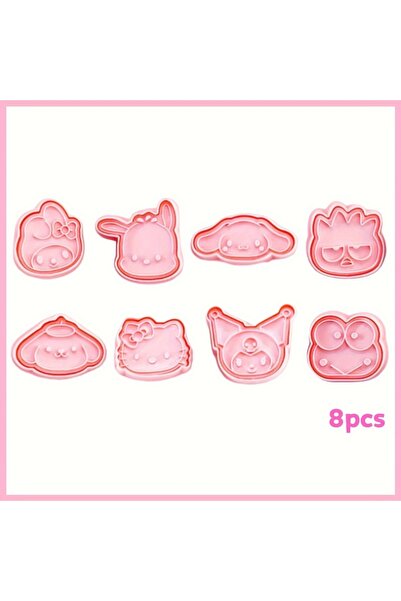 Miniso 8 قطع 4/8/قطعة/مجموعة قوالب كعك صغيرة منقوشة برسوم كرتونية، ختم بلاستي...