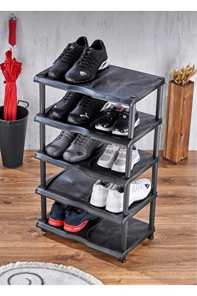 ALY DURU 5 Katlı Plastik Ayakkabılık - Bölmeli Ayakkabı Rafı Düzenleyici