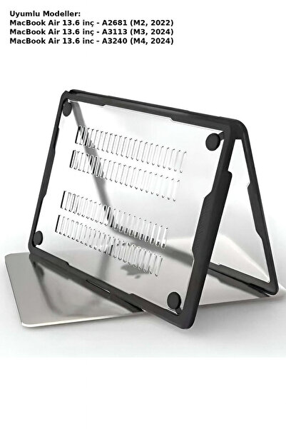 Alstrap MacBook Air 13.6 inç Uyumlu Alt ve Üst Kasa Kılıfı A2681 A3113-A3240 – Sert Koruma M2/M3/M4