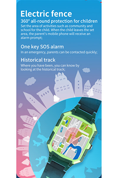 zyteq Maxtop Kids 4G Smartwatch, Video Call, GPS, SOS, IP67, Face Unlock, 4 Days, Green