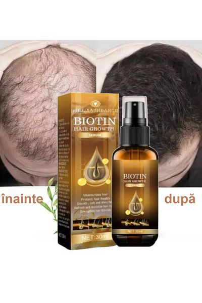 Full Abundance 4 bucati Ser cu Biotină pentru păr, tratament creștere rapidă a părului, întărește, oprește căderea