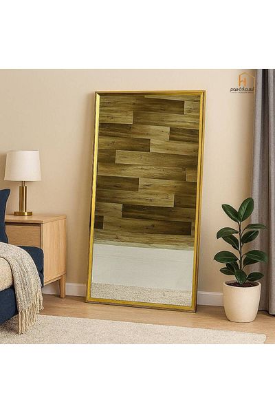 Al Saada Home Mirror with Steel Frame - Gold - 100*60