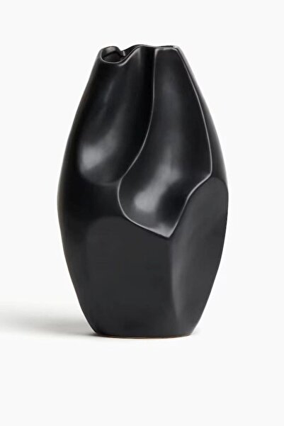 Lui Tasarım Vazo Seramik Siyahi Modern XL Boy 32 Cm Avrupa JApandi İskandinav Tarzı