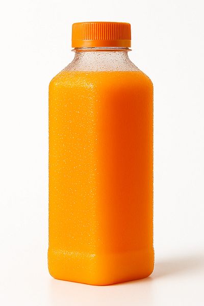 alenked 10Pcs 1000ml Smoothie Detox Bottle Transparent Plastic Leak Proof Black Lid Angled Juice Bottle