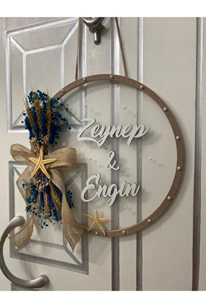 HOBİ55 Ξύλινο Στολίδι Πόρτας Γιρλάντα 30x30 Στολίδι Πόρτας Ειδικό Χειροποίητο Çck-03