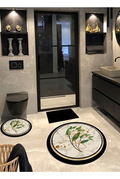 Ardizayn Блестящи листа, противоплъзгаща основа, комплект от 3 кръгли банички...