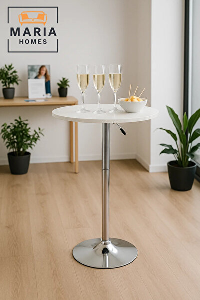 MARIA HOMES Round white Bistro Table Pedestal Base