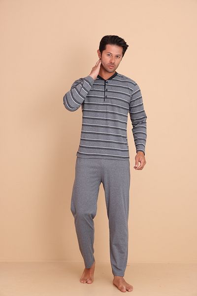 Redline Brink Regular Gray Men's Long Sleeve Pajama Set