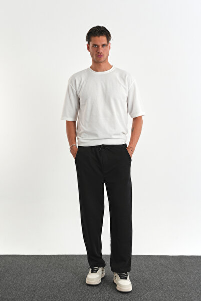 Redline Ανδρικό μαλακό ύφασμα με κανονική εφαρμογή με ελαστική μέση φούτερ μαύρο