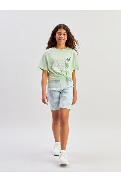 LC Waikiki Къс чорапогащник за момиче с ластик на талията и Tie-Dye шарка