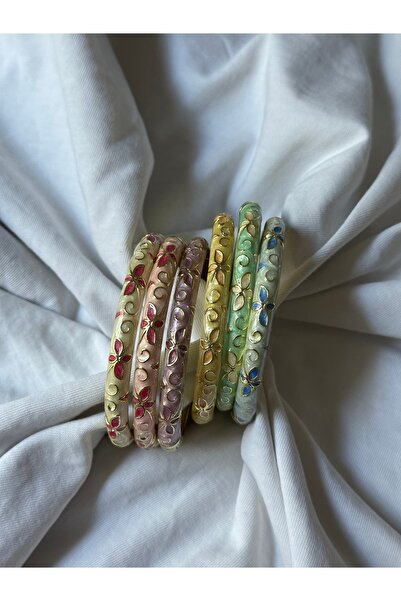 Midellie renkli mineli kelepçe bileklik