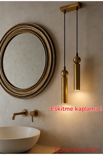 Bozyaka Aydınlatma Sparg 2'li Metal Tavan Sarkıt Eskitme Kaplama Modern Avize...