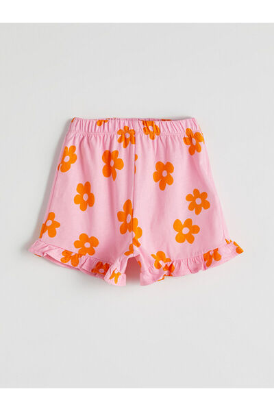 LC Waikiki Sort pentru fetiță cu talie elastică cu flori de sezon nou - S5PR85Z1