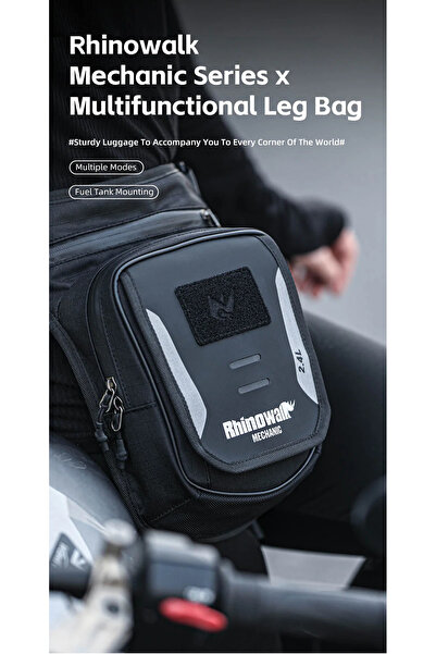 Rhinowalk 2.4l Manyetik Su Geçirmez Çok Fonksiyonlu Motosiklet Bacak\Bel Çant...