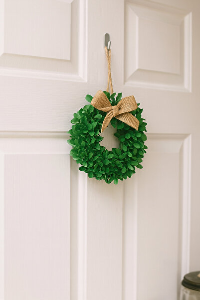 rosfloa rf Mini Boy Dekoratif Yeşil Çelenk Mutfak, Kahve Köşesi, Dolap, Duvar, Raf, Askı Süsü (15*15 CM)