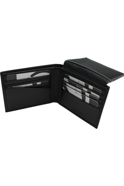 Grande 1555 Μοντέλο Γνήσιο Ανδρικό Μαύρο Πορτοφόλι Arsel