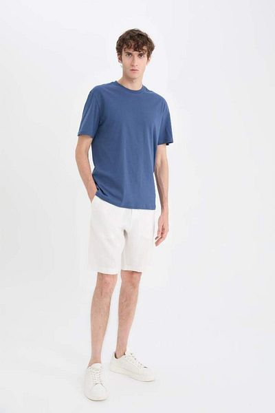DeFacto New Season 100% Linen Regular Fit Summer Bermuda Shorts