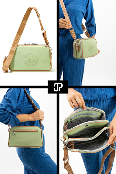 POLOGRAND London Original Just Polo Collection 5 Compartment Luxury Soft Leather Adjustable Cross Strap Shoulder Bag