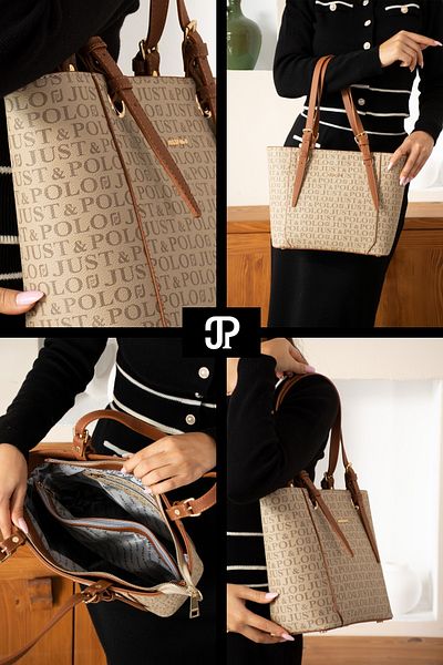 POLOGRAND London Original Just Polo Collection 4 Compartment Luxury Soft Leather Adjustable Cross Strap Shoulder Bag