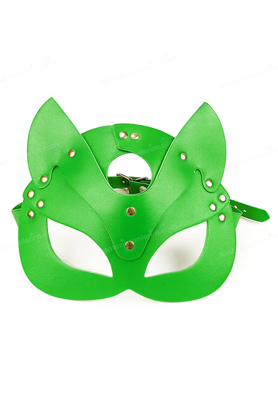 Sofya Passion Fancy Leather Mask with Naughty Cat Ears Leather Look, Role Play Costume Accessory