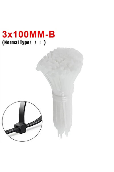 Choice 100 PCS B-White (No Hole) New Screw Hole Nylon Cable Ties Multipurpose...