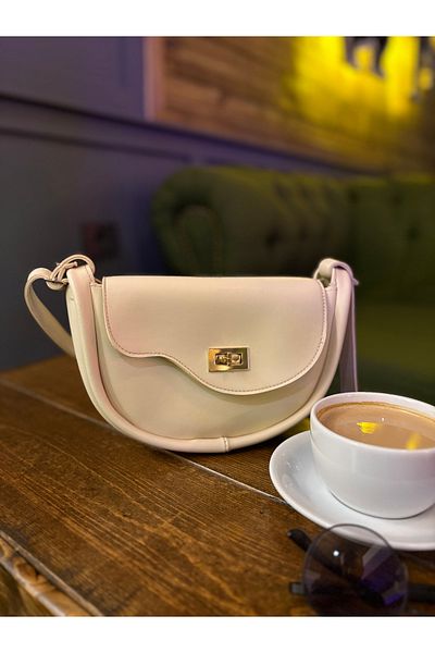 Elory Grace Slant Women's Cream Cross Shoulder Bag – New Season, Special Cut Cover, Adjustable Strap